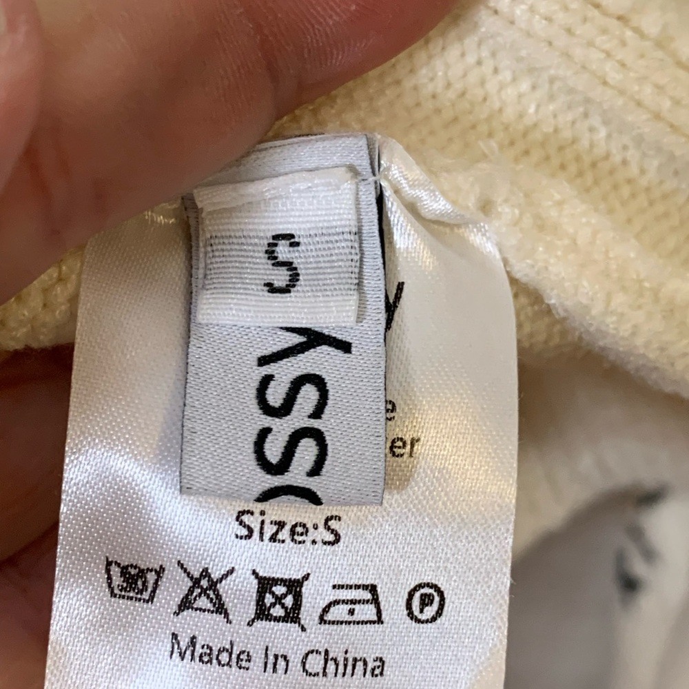 Embroidered V Neck Cardigan Size S Artsy Chunky E Girl Teacher Schoolgirl Unique - Picture 12 of 12